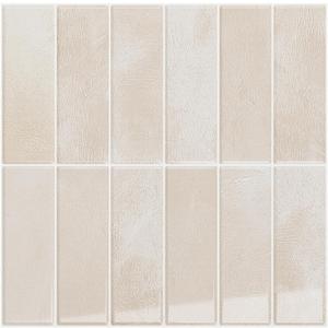 VEELIKE Beige Peel and Stick Backsplash Rectangular Subway Back Splash Stick on Tiles for Kitchen 6 Sheet 12''x12'' Self Adhesive Renter Friendly Backsplash Wall Tile Stickers for Bathroom Powder Room