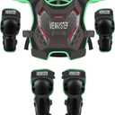 Kids Dirt Bike Gear Chest Protector Motocross Gear Motorcycle Body Armor Vest Youth Riding Gear Knee Shin Guard Elbow Pads for Cycling Ski Skateboard Skating Off-Road MTB ATV (Green)