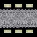 MECCANIXITY 6 Inch Wide 5 Yard Lace Ribbon Floral Pattern White Lace Trim Ribbon for Sewing Making, and DIY Crafts, Gift Wrapping, Bouquets, Wedding Decor