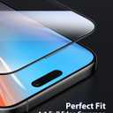 Mkeke for iPhone 15 Pro Max Screen Protector 3 Pack, [9H+ Hardness] [Military-Grade Drop Protection] [Sensitive Touch] [Easy Installation] [HD Clear] Full Edge Coverage Tempered Glass