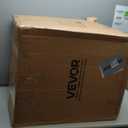 VEVOR Broadcast Spreader, 100LBS Capacity, Walk-Behind Push Spreader, 0-9.8ft Spreading Width, 13 in All Terrain Pneumatic Tires, Fertilizer Spreaders with Hopper Grate, for Seed Salt Ice Melt (White hubs + black components)