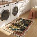 Door Mat Indoor Entrance 2x3 Rug Machine Washable Nomadic Animal Small Area Rug Non-Slip Low Pile Throw Rugs for Entryway, Kitchen, Front Door Indoor Entrance, Entry, Kids Room, Green