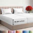 Extra Deep Pocket Split King Sheets - 5 Piece Breathable & Cooling Bed Sheets - Hotel Luxury Bed Sheet Set - Soft, Wrinkle Free & Comfy - Easily Fits Extra Deep Mattresses - Deep Pocket White Sheets