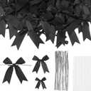 Oubest Black Bows for Gift Wrapping, 60 PCS 1.57", 2.5" & 3.5" Satin Ribbon Gift Wrap Bows with Twist Tie for Christmas,Birthdays,Baby Shower,Weddings,Crafts,Holiday Presents,Party Decorations, Black