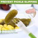 2 Pack Pickle Fork Pickle Grabber Tool-Pickle Picker for the jar Green, 6.7x2.9x1.2 inch, ZL113