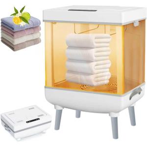 Towels Warmer for Bathroom, Foldable Hot Tub Large Towel Warmer Bucket with 2-in-1 Heating and Drying Functions, Fits Up to Two 40"X70" Oversized Towels, Blanket, Clothes and Robe for Single or Double