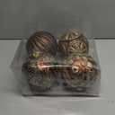 Hollyone 4.7 Inch Large Brown and Gold Christmas Ornaments 4Pcs Christmas Tree Balls Bronze Ornaments Shatterproof Christmas Ornaments for Xmas Tree Decor Party Wreath Home Decor (Brown, 120mm)