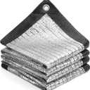 LOVE STORY 85% 10x10FT Aluminum Shade Cloth Reflective Sun Shade Cover Silver Tarp with Grommets for Car Garden Patio Kennel