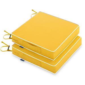 MIULEE 17 x 16 x 2 Outdoor Chair Cushions Yellow 2 PACK
