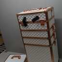 Rolling Makeup Case, Makeup Train Case with Lid, 5 in 1 Cosmetology Case on Wheels, Christmas Gift, Large Makeup Organizers, Profesional Cosmetic Case for Salon Barber, White Gold