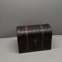 Vintiquewise(TM) Wooden Leather Treasure Chest