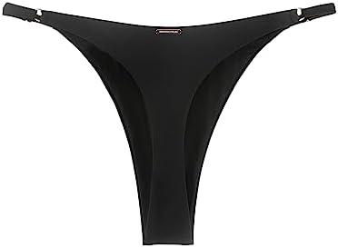 RELLECIGA Women's Adjustable High Cut Thong Bikini Bottom, Smal
