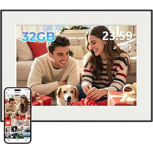CECGAN 32GB WiFi Digital Picture Frame, 10.1 Inch Frameo Photo Frame,1280x800 HD IPS Touch Screen, AutoRotate, Share Photos/Videos Instantly via Frameo App from Anywhere, Wall Mountable.