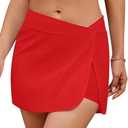 GRAPENT Women's Swim Skirt High Waisted Asymmetric Wrap Bikini Tankini Bathing Suits Bottoms Side Split Swimsuit Skirts size XL