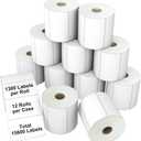 Labelchoice 3-Proof 2"x1" Direct Thermal Barcode Labels Rolls for Zebra LP2824 ZD411 ZD410 ZD421 ZD420 GK420D, 12 Rolls 15600 Pcs Waterproof Return Address Label Used with Rollo MUNBYN Desktop Printer