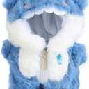 Plush Doll Clothes for Labubu - Cute Animal 17cm Doll Clothing, Premium Doll Accessories Clothes for Collectors or Display - Kawaii Dark Blue Shark Costume (No Dolls)