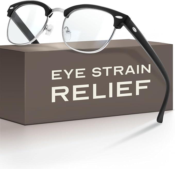 Racico Computer Blue Light Blocking Glasses Blue Light Glasses Men Women, Anti Blu-Ray Clear Gaming Glasses Lenses