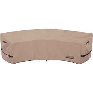 ULTCOVER Waterproof Patio Curved Sofa Sectional Cover for 3-4 Seaters Outdoor Furniture Couch 126"(Back Arc Length) x 82"(Front Arc Length)
