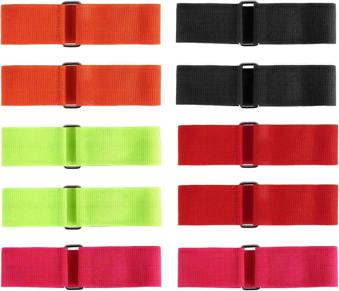 Hooqict 10Pcs 3 Legged Race Bands for Outdoor Party Group Games - Kid Adult Three Legged Race Birthday Party Carnival Field Day Relay - Gym Class Team Building Supplies Family Fun Activity