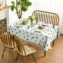 Horaldaily St. Patrick's Day Tablecloth 6084 Inch, Irish Clover Shamrock White Washable Table Cover for Party Picnic Dinner Decor