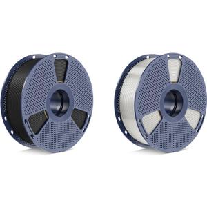 PETG Filament 1.75mm - 2kg SUNLU PETG 3D Printer Filament, Reusable Spool Compatible with Bambulab Refill Filament, 1.75mm Dimensional Accuracy +/- 0.02mm, Black+Transparent