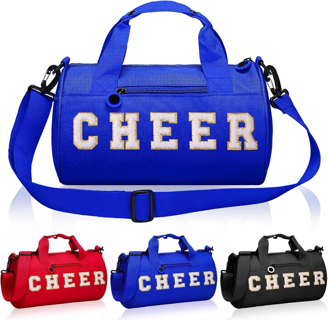 Blue Cheer Bag for Girls Gym Sport 13x7 Inch Small Duffle Travel Dance Gymnastics Bags for Toddler Kid Girls Teens Student Athletes Workout