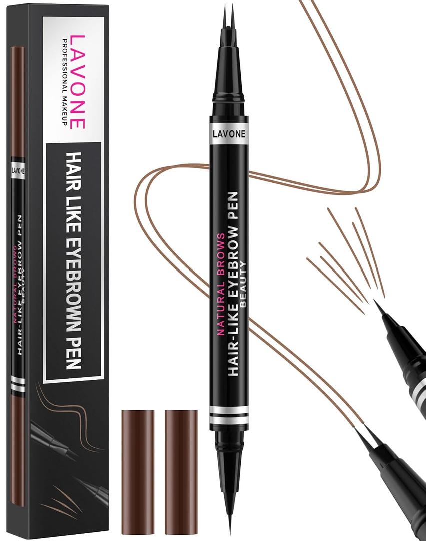 LAVONE 2-in-1 Waterproof Eyebrow Pencil with Brush, Soft Brown
Precise hair-like strokes eyebrow pen, fills in for fuller,natural-looking brows,long-lasting wear, eyebrow pencils for women