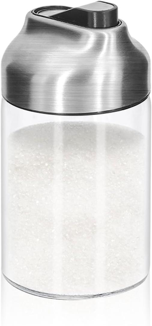 Aelga Glass Sugar Dispenser with Pour Spout, Weighted Pourer, Coffee Bar Accessories for Coffee, Tea and Baking