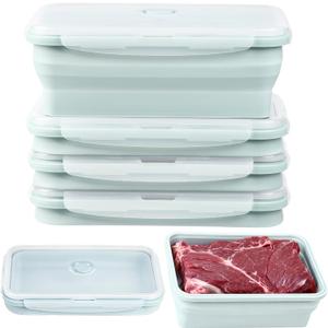 Extra Large Silicone Food Storage Containers with Lids, 4 Pack Set 68oz/2000ml Collapsible Meal Prep Lunch Containers with Airtight Lid & Ven, Microwave, Freezer and Dishwasher Safe