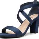 Trary Women's Sandal, White, Block Heel, Ankle Strap, Size 9, Formal Occasion Attendees