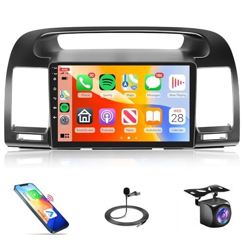 4 Core +64G Android Car Radio for Toyota Camry 2000-2006 with Wireless Carplay Android Auto, Rimoody Car Stereo 9 Inch Touch Screen GPS Navigation WiFi Bluetooth FM/RDS EQ+ AHD Backup Camera 