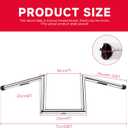 DREAMIZER 1 inch Motorcycle Handlebars 8" Rise 25mm Ape Hanger Z-Bars Compatible With Harley Sportster Softail Dyna Yamaha Suzuki Kawasaki Chopper Cruisers Bobber Cafe Racer custom Bike 1982-Up