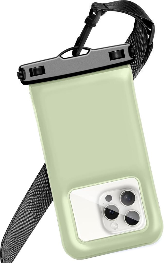 Floatable Soap Bubble Waterproof Phone Pouch Case with Crossbody Lanyard for iPhone 17 series 16 Pro Max/15 Pro/14/13, IP68 Cellphone Dry Bag Beach Cruise Ship Essential, 1 Pack-Mint Green-7