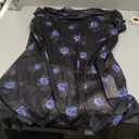 GothDark Women's Wedding Guest Floral Print Vintage Goth Dress Mesh Spliced Double-Layered Irregular Hemline Midi Dresses (Medium, Blue)