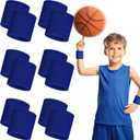 Bememo 12 Pack Wristbands Sweatband for Women Men, Neon Colored Sport Wrist Bands, Tennis Football Basketball Sweatbands, Moisture Wicking Arm Bands for Working Out