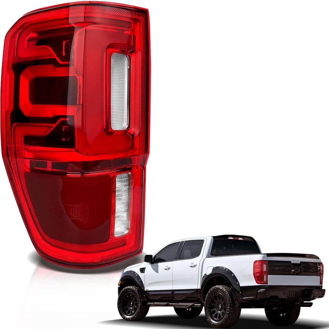 LED Tail Lights Compatible with 2019-2023 Ford Ranger XLT Lariat w/Blind Spot (Module NOT Included) Rear Brake Lamp Signal Assembly Taillights Replace KB3Z13405G FO2800275 (Left Driver Side)