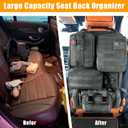 6 Pack Tactical MOLLE Car Seat Back Organizer - Universal Vehicle Storage Bag with 5 Detachable MOLLE Pouches, US Flag Patch & Keychain, Fits Jeep, Truck, SUV, Car (Black)