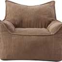 EBENCHICO Giant Bean Bag Chair Sofa for Adults Teens, Comfy Corduroy Large Bean Bag Chairs with Armrests for Bedroom Living Room, Adult BeanBag Lazy Sofa Couch Chairs with Filler Included, 39.3 inches x 35 inches x 32.6 inches