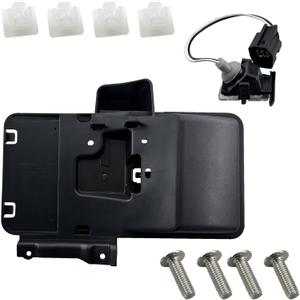 Black Rear License Plate Holder Frame Bracket Replacement for 2007-2016 Wrangler JK & JKU (with License Plate Lamp)