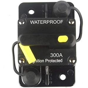 WOHHOM 300 Amp Circuit Breaker DC 12V -48V Waterproof 30A-300A Manual Reset Fuse Inverter for Trolling Motor Auto Car RV Marine Boat Current Overload Protection (300A)