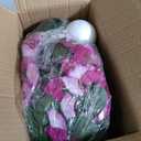 Artificial Fake Hanging Flowers Basket for Outdoor Indoor Decoration,UV Resistant Faux Silk Light Fuchsia and Fuchsia Morning Glory Flowers Plants Realistic Hanging Planter for Outside Home Porch Yard