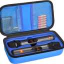 Wireless Microphone Case Compatible with JBL Wireless Two Microphone System, Handheld Dual Mic Travel Bag for Singing or Karaoke for Receivers, Adapters, AA Batteries (Blue)