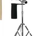 Snare Drum Stand, Snare Stand with Drumstick Holder and a Pair of 5A Drum Sticks Fit for 8 to 15 Inch Snare Drum and Practice Pad, Adjustable Height 25.6 to 39.4 Inches for Drum Beginners