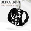 PUPTECK Soft Mesh Dog Harness and Leash Set Pet Puppy Cat Comfort Padded Vest No Pull Harnesses, Checkered Black&White, S