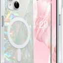 Compatible with iPhone 15 MagSafe Case for Women Girls, Opal Pearly Glitter Luxury Iridescrent Magnetic Case [1 Screen Protector] [10ft Drop Protection] for iPhone 15 6.1"(Colorful Cloud)