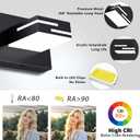 LED Modern Bathroom Vanity Light Fixtures, 3-Light 22-inch Dimmable Matte Black Vanity Lights for Bathroom Lighting Fixtures Over Mirror, with 360 Rotatable Acrylic Heads (Cool White 6000K)