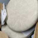 24 Inch Bar Stools Set of 2, Leather Counter Height Swivel Stools with Backs, Beige