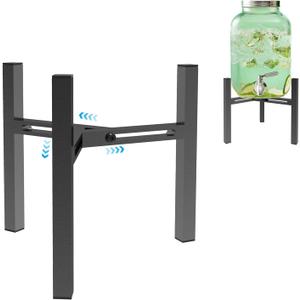 Adjustable Metal Drink Dispenser Stand Holder for 1-1.5 Gallon, Stable Beverage-Dispenser Stand for Indoor Outdoor (Without Drink Dispensers) (Midnight Black) (medium)