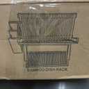 Bmaboo Dish Drying Rack For Kitchen Counter 3-Tier Collapsible Wooden Dish Drying Rack With Utensil Holder Dish Drainer Large Folding Dish Rack With Utensils Flatware Holder 51 Pcs Grid