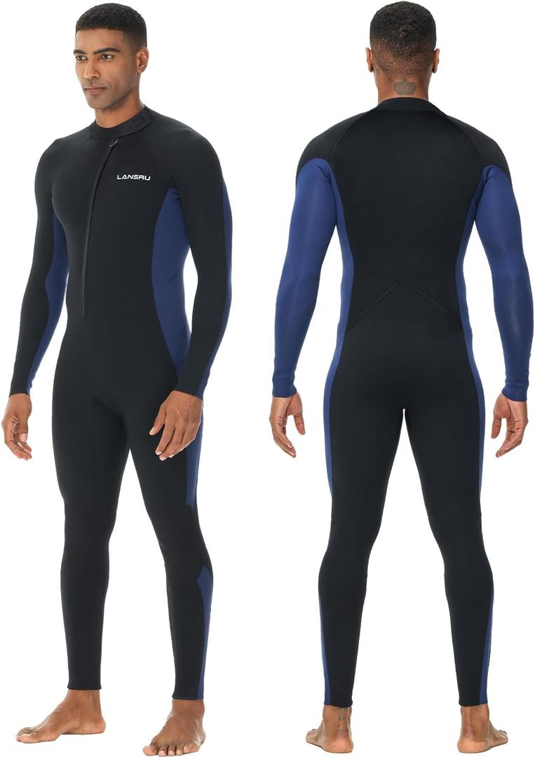 Wetsuit, 5/4mm Upgrade CR Neoprene Wetsuits for Men and Women, Ideal Thermal Wet Suit in Cold Water, Front Zip for Surfing Snorkeling Diving Swimming (2X-Large)